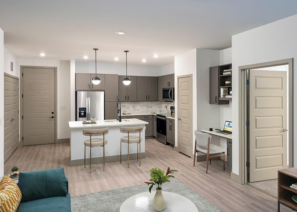 7260 Roswell Road, Unit B2 Sandy Springs, GA 30328 - Photo 15 of 23 a living room with furniture and a wooden floor