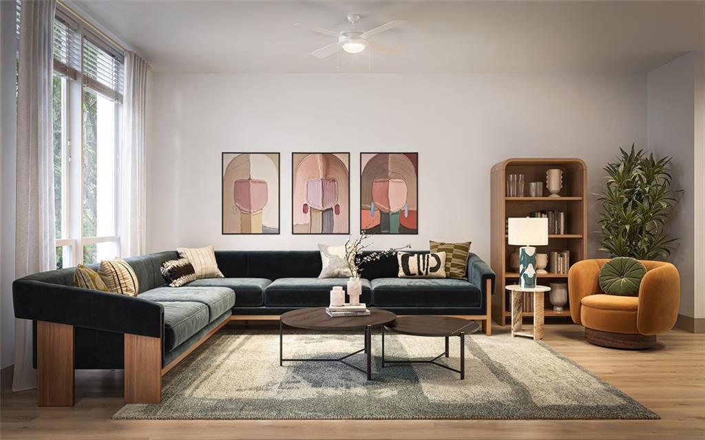 7260 Roswell Road, Unit B2 Sandy Springs, GA 30328 - Photo 4 of 23 a living room with furniture and a large window