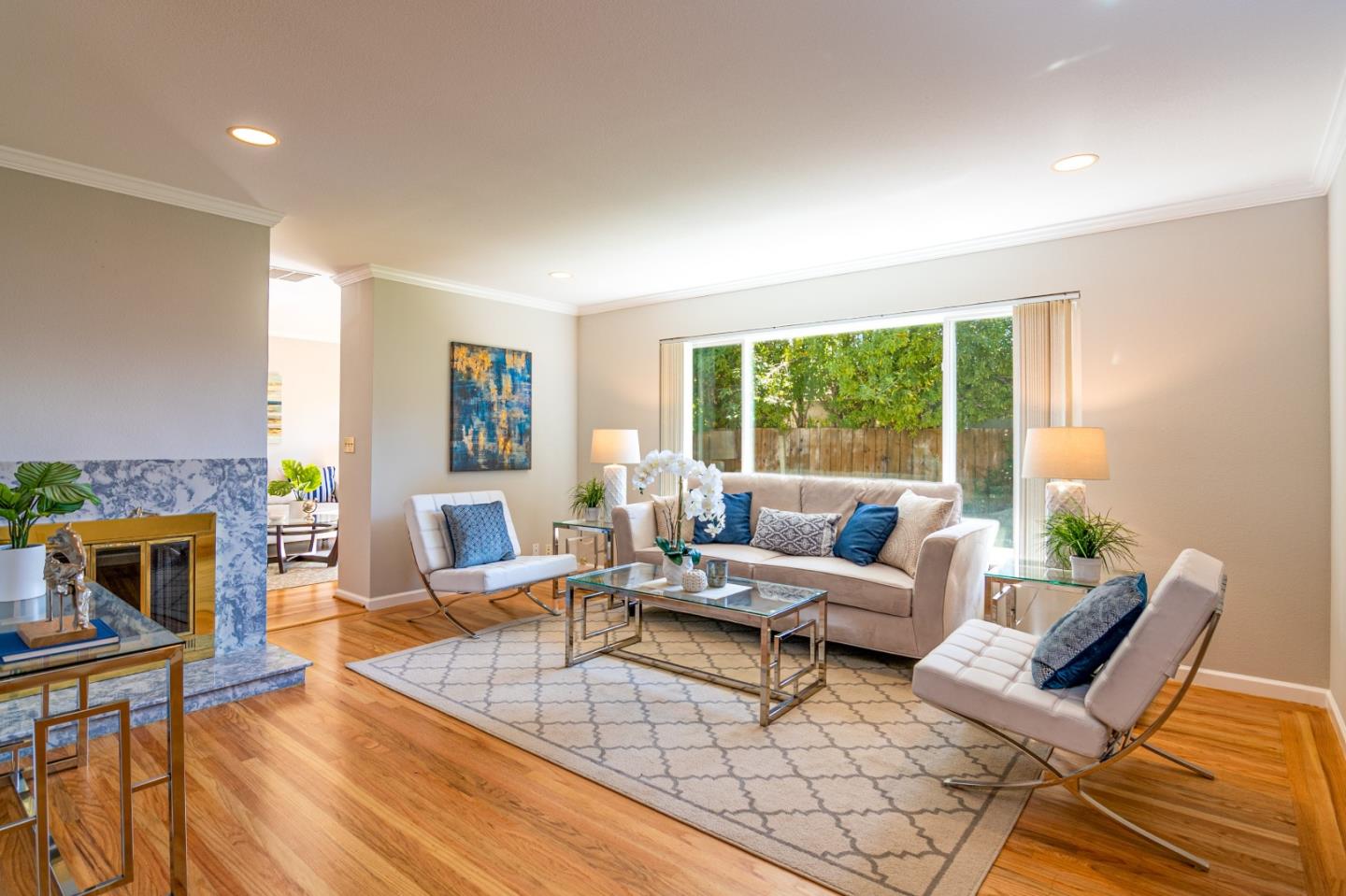 4638 Borina Drive San Jose, CA 95129 - Photo 4 of 24 a living room with furniture and a fireplace