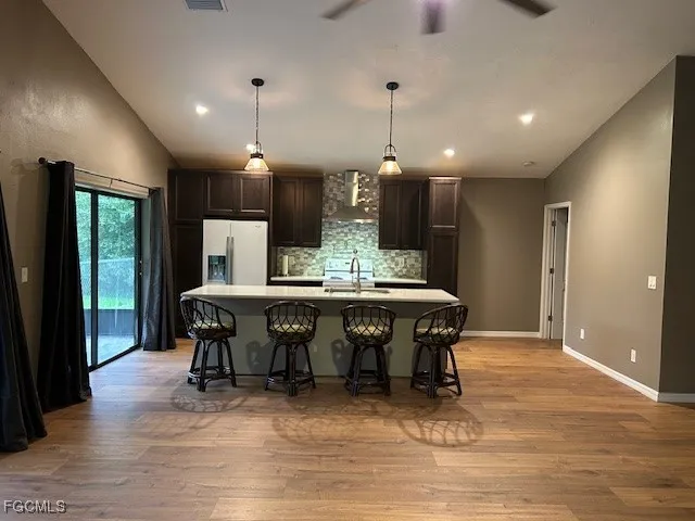 a view of a kitchen counter top space