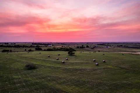 a view of a lake with a houses