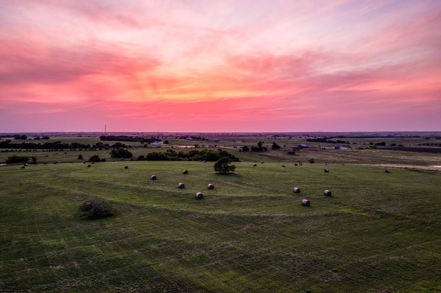 a view of a lake with a houses