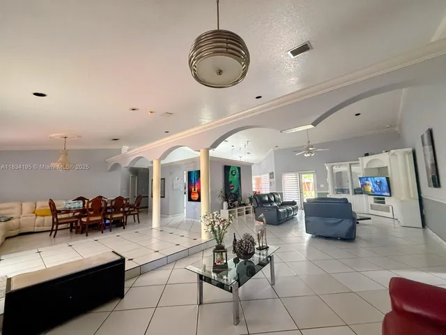 a living room with furniture