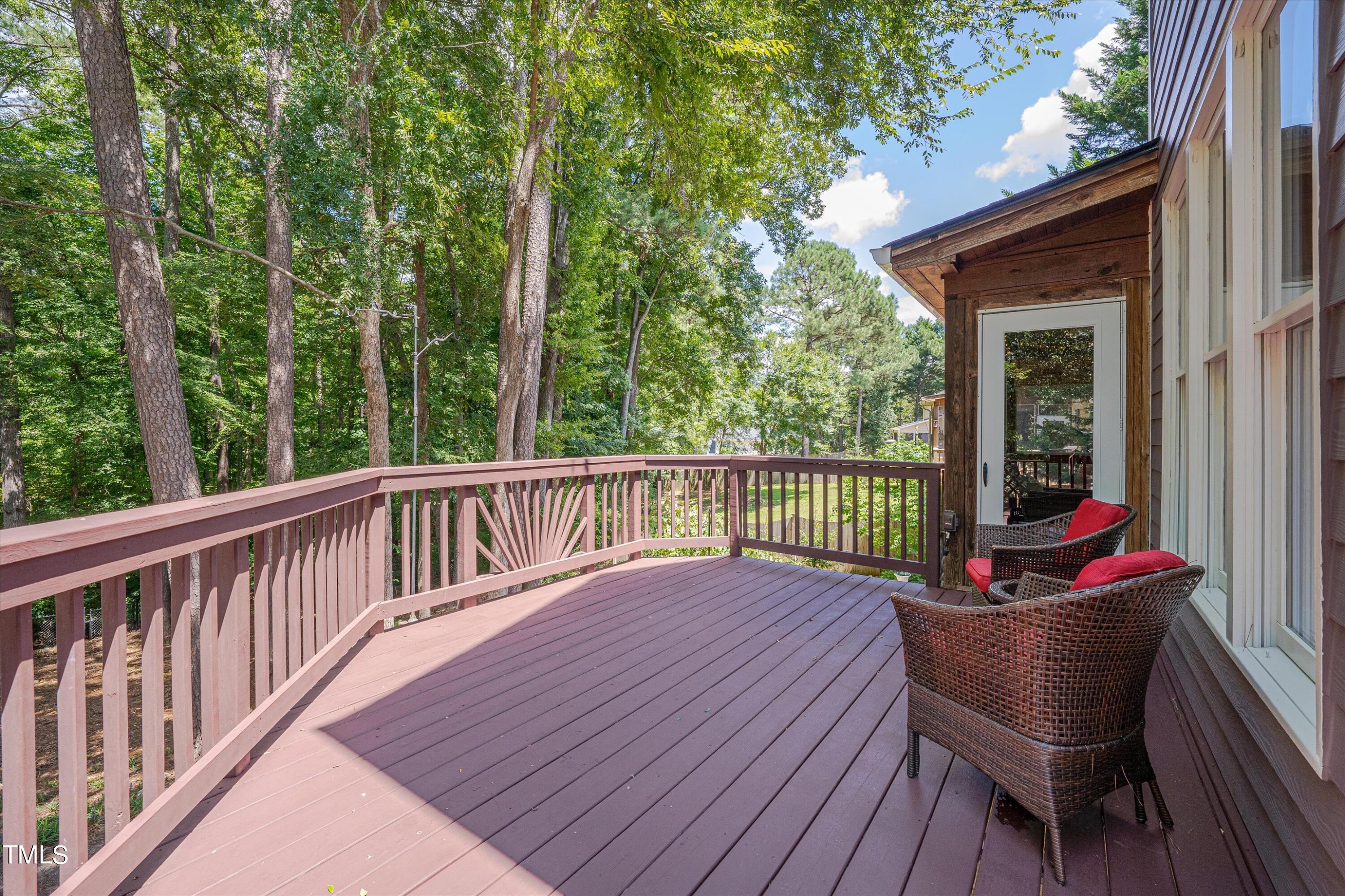116 Ashworth Drive Durham, NC 27707 - Photo 40 of 60 a view of a wooden chairs and table in the balcony