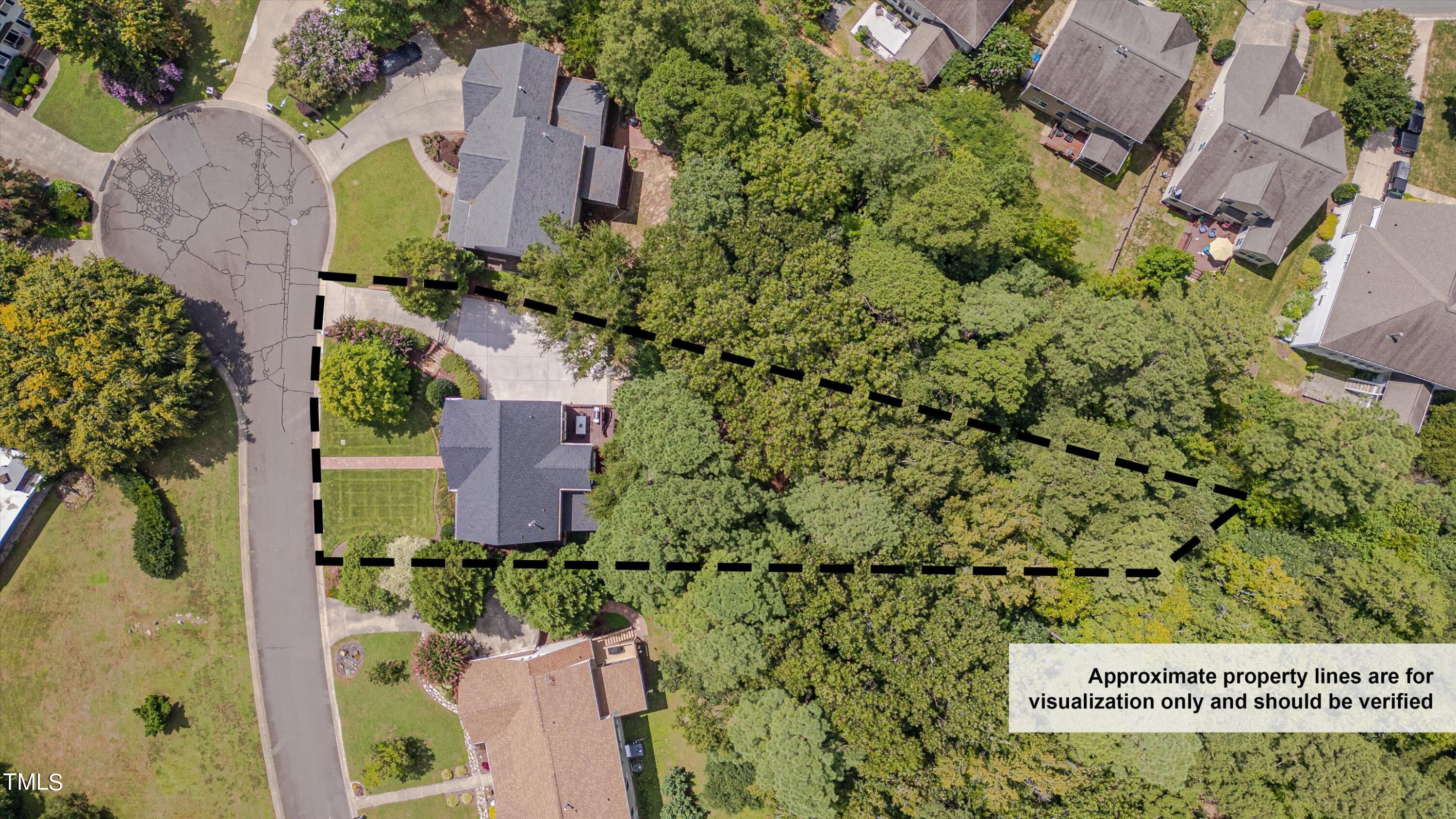 116 Ashworth Drive Durham, NC 27707 - Photo 56 of 60 an aerial view of a house with a yard and garden