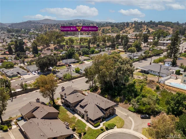 an aerial view of multiple house