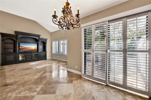 a view of a livingroom with a chandelier