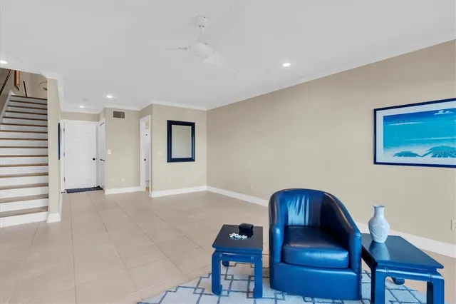 a view of a terrace with a bench