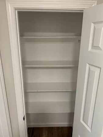 a close up view of racks on the wall