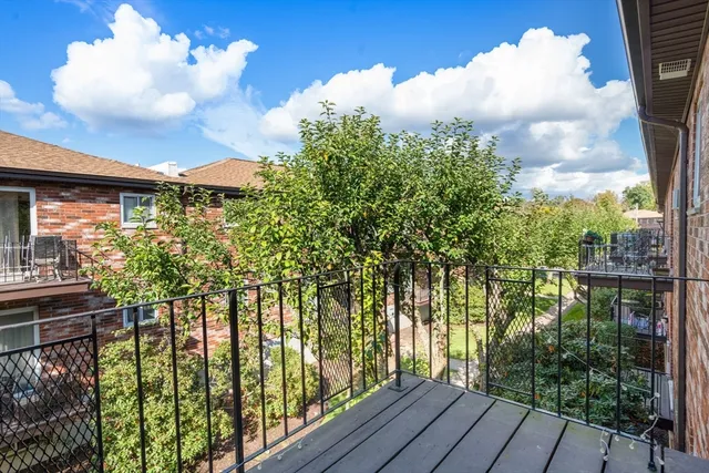 a view of a balcony with lake view