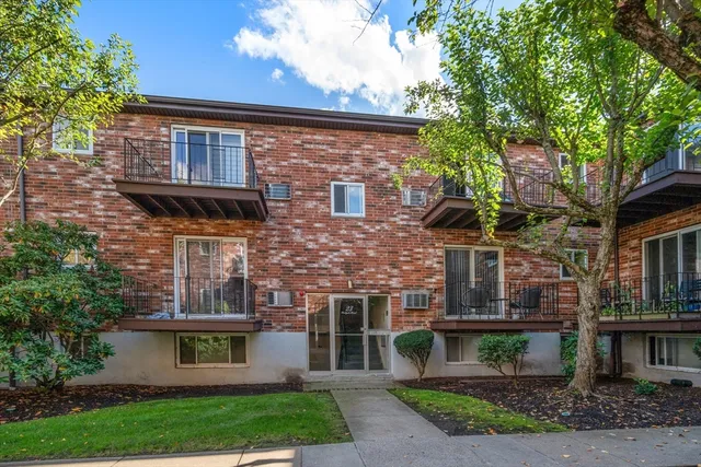 a front view of a house with a yard and a garage