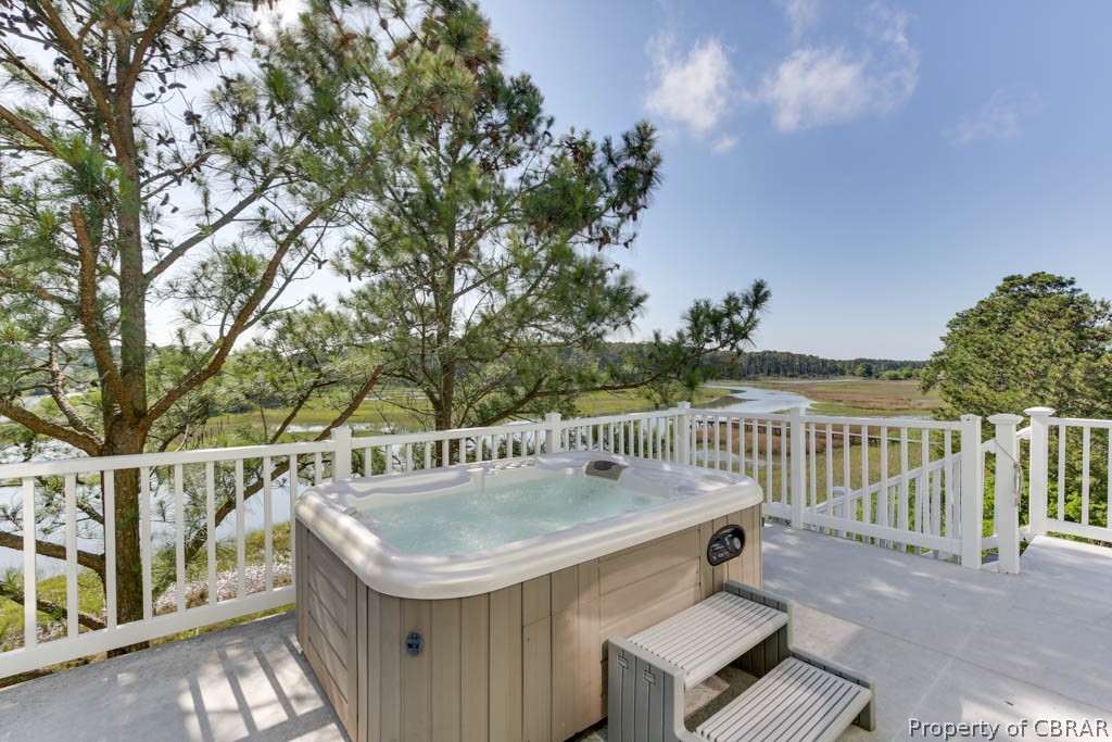 32 Riley's Way Hampton, VA 23664 - Photo 37 of 50 Wooden terrace with a hot tub
