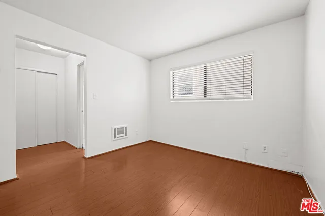 an empty room with a workbench