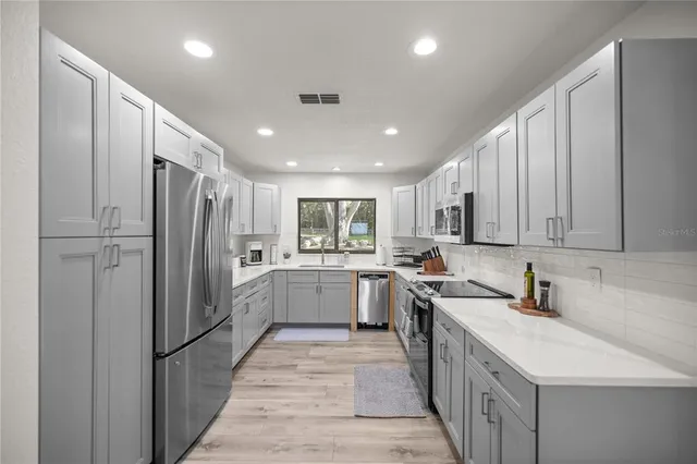 a living room with furniture