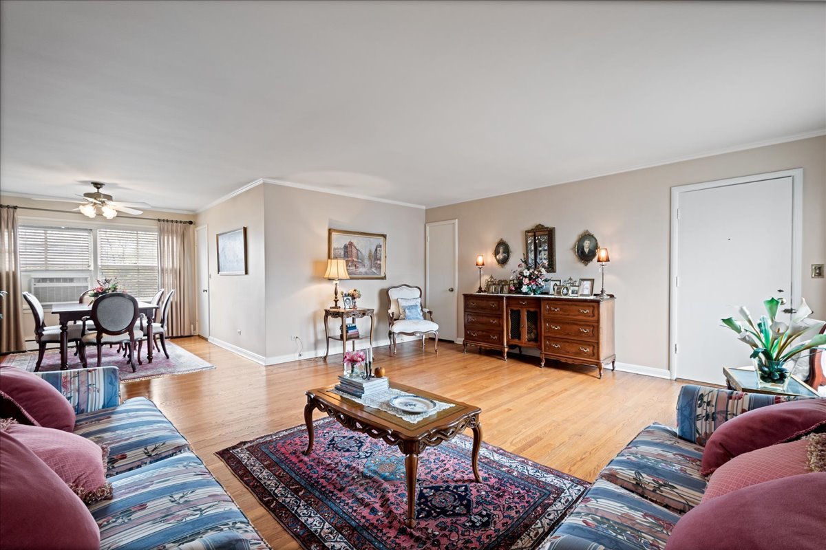 2234 Central Street, Unit 3 Evanston, IL 60201 - Photo 4 of 19 a living room with furniture a rug and a kitchen view
