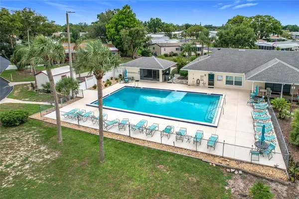 an aerial view of a house