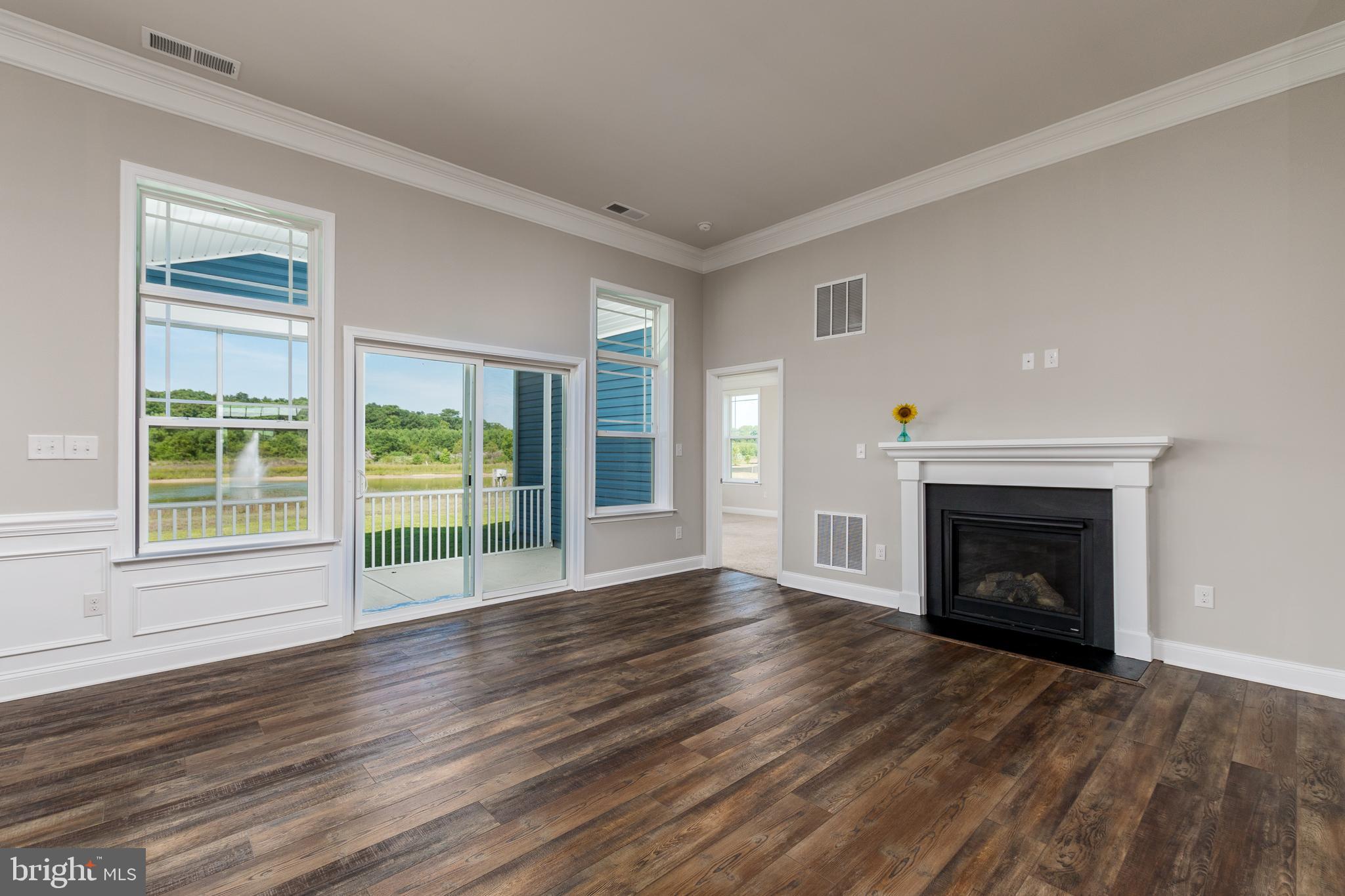 15310 Crape Myrtle Road Milton, DE 19968 - Photo 14 of 41 Living area with gas fireplace and view of pond