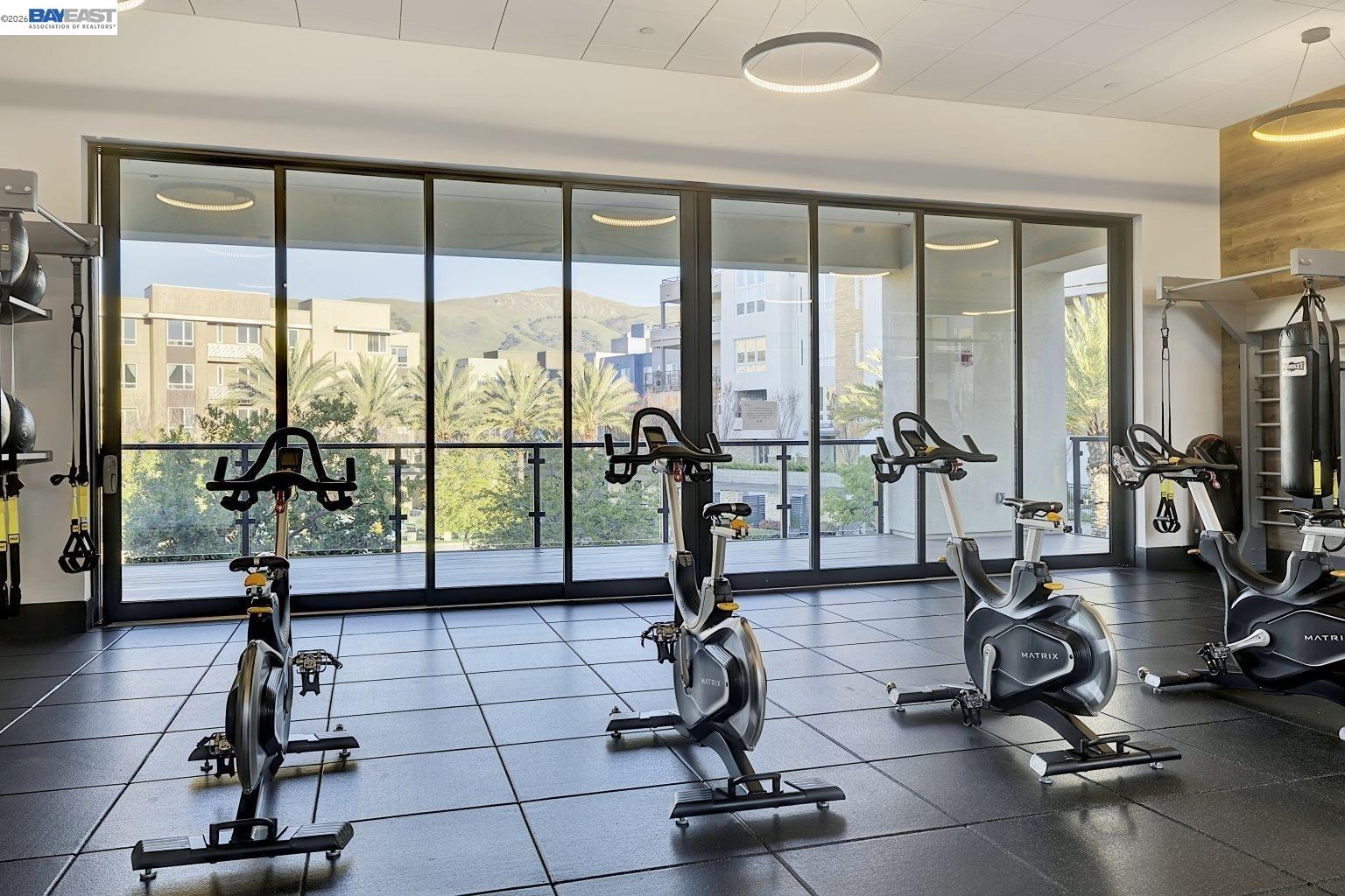 1748 Kilowatt Way, Unit 402 Fremont, CA 94539 - Photo 54 of 60 a view of a room with gym equipment