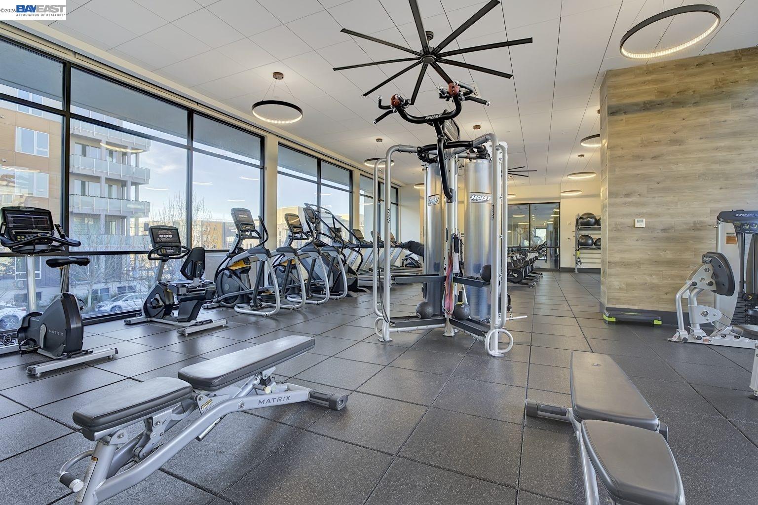 1748 Kilowatt Way, Unit 402 Fremont, CA 94539 - Photo 56 of 60 a view of a room with gym equipment