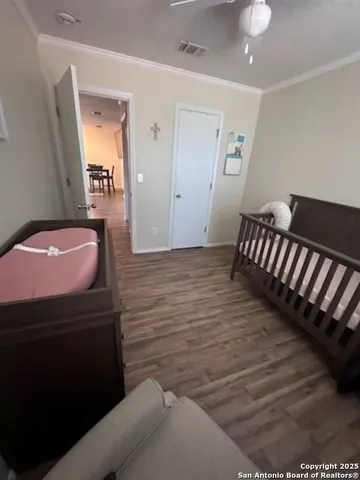 a view of hallway with a mirror