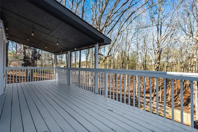 a view of wooden deck
