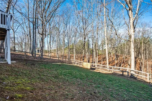 a view of backyard with green space