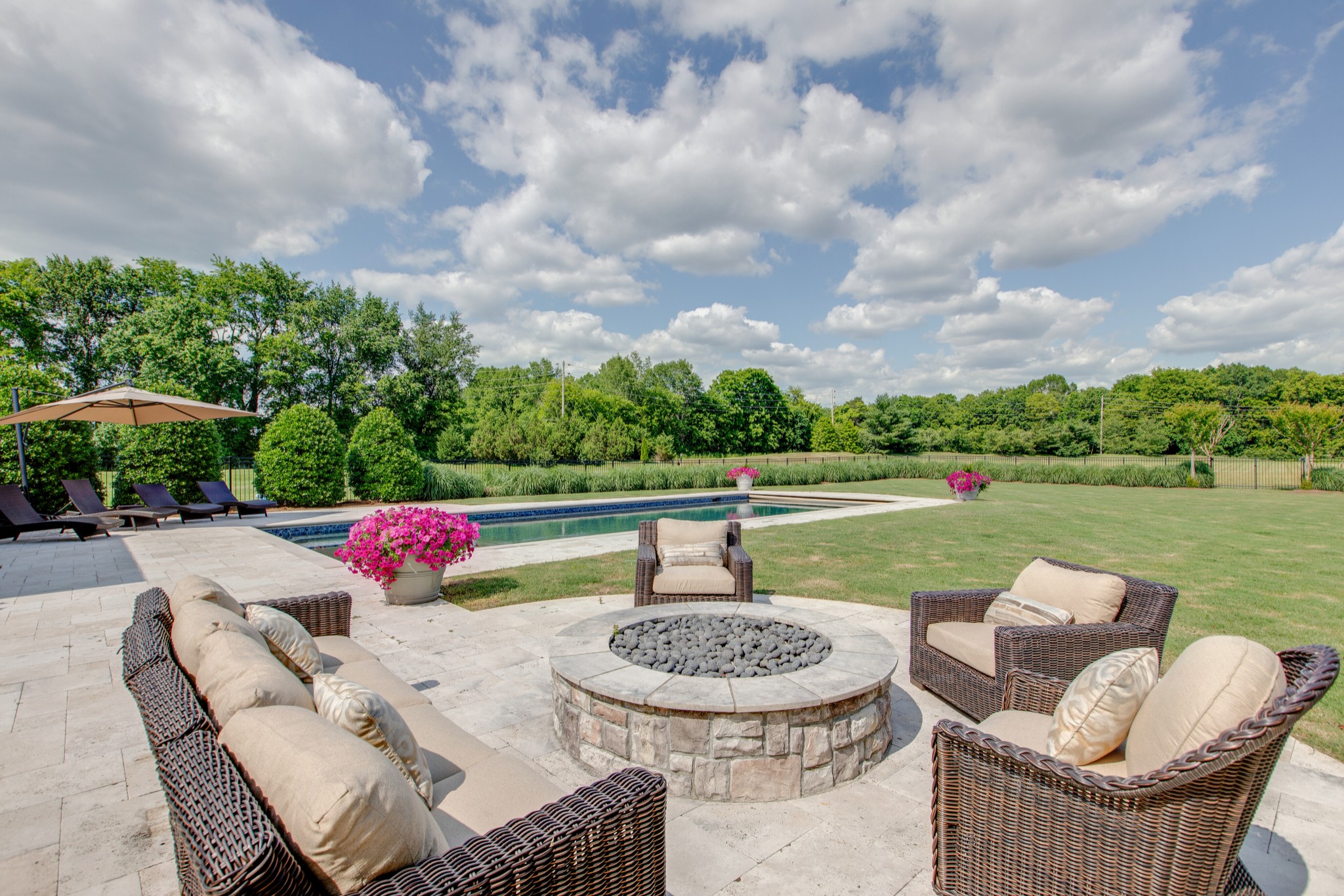 4200 Two Rivers Lane Franklin, TN 37069 - Photo 40 of 44 a view of a patio with furniture and a yard