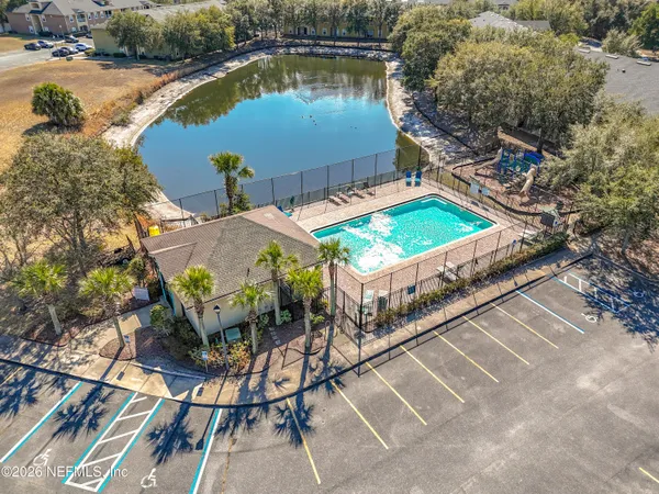 an aerial view of a house having outdoor space