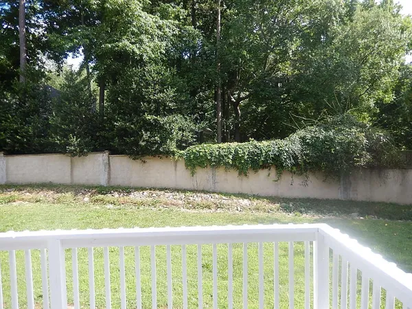 a view of a lake from a yard