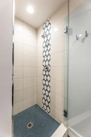 a bathroom with a shower