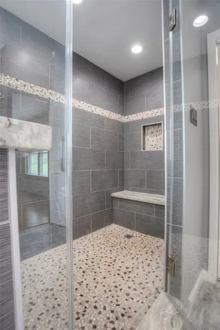a bathroom with a shower