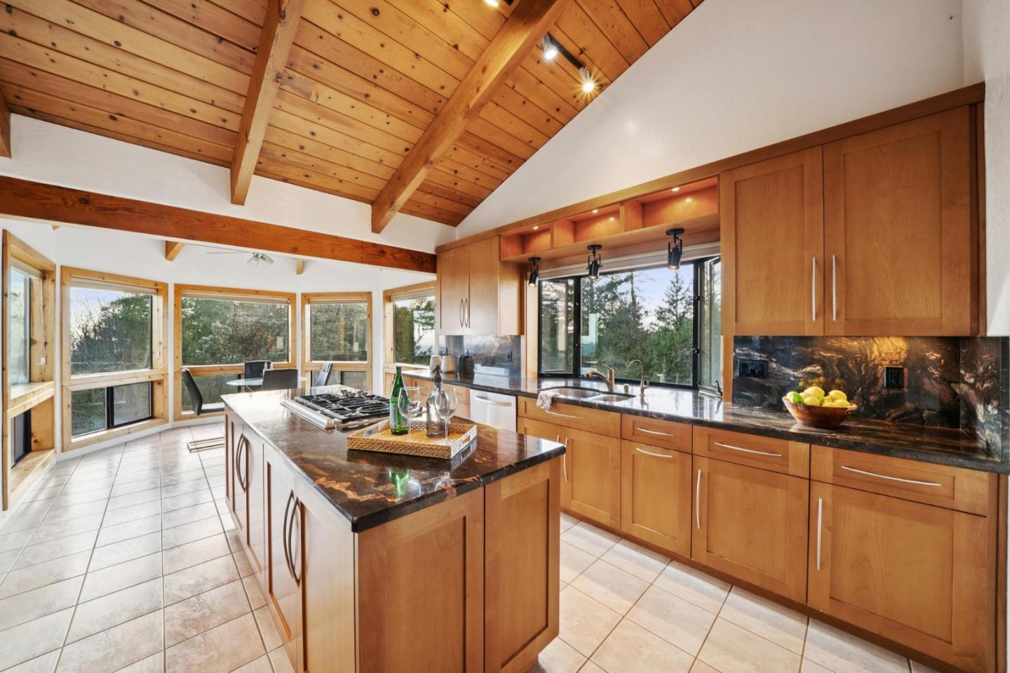 600 Ridge Top Road Los Gatos, CA 95033 - Photo 23 of 81 a kitchen with stainless steel appliances granite countertop a sink stove and cabinets