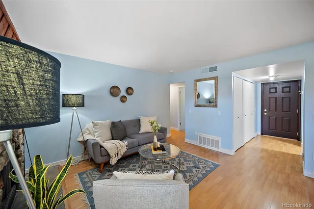 a living room with furniture