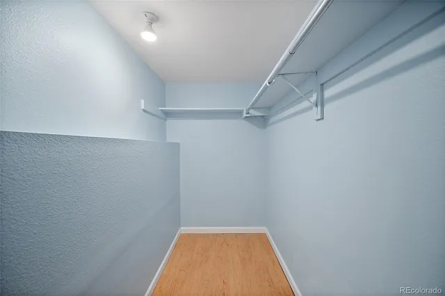 a view of small space with racks on the wall