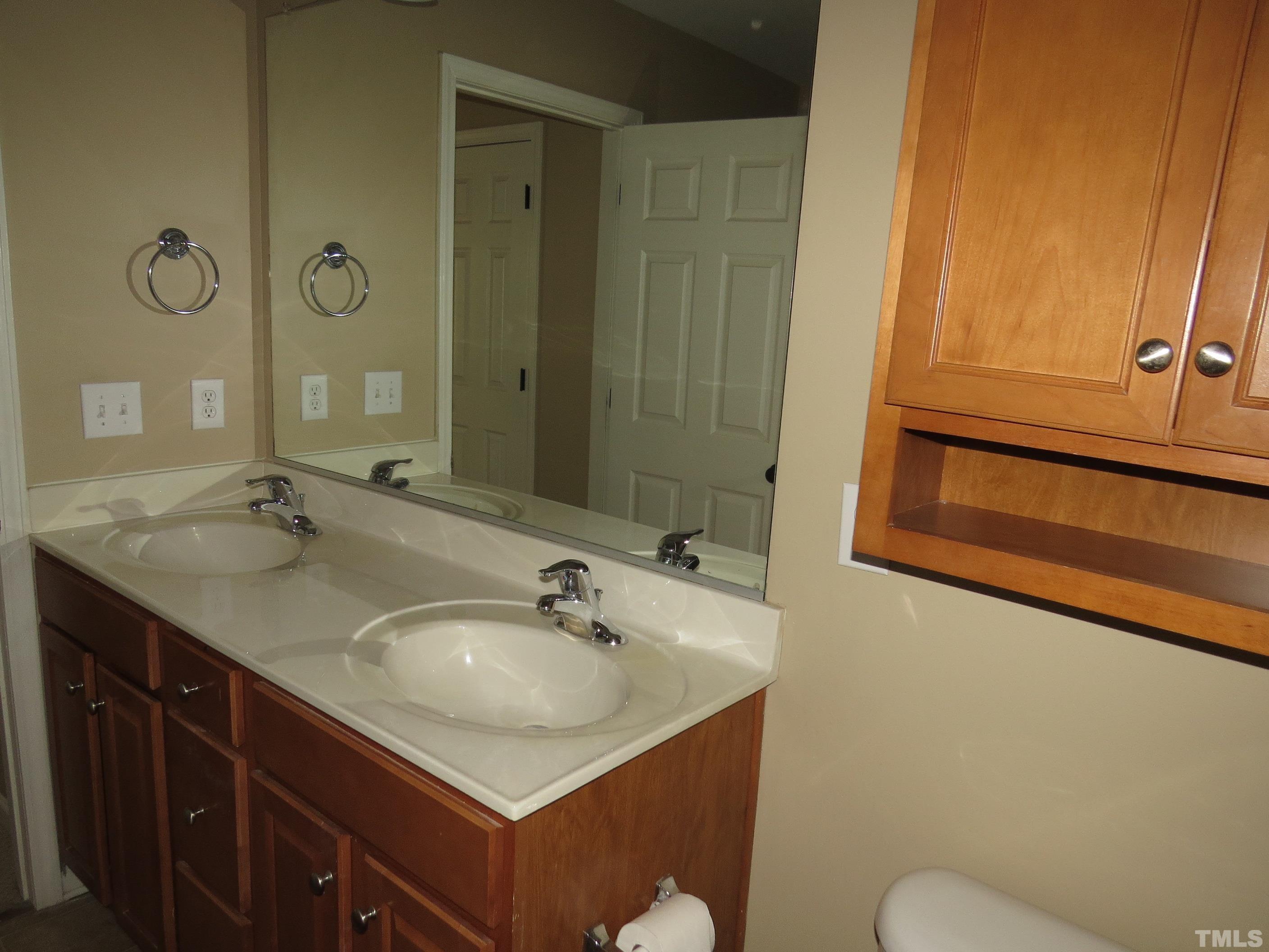12202 Fox Valley Street Raleigh, NC 27614 - Photo 11 of 24 a bathroom with a sink and a mirror