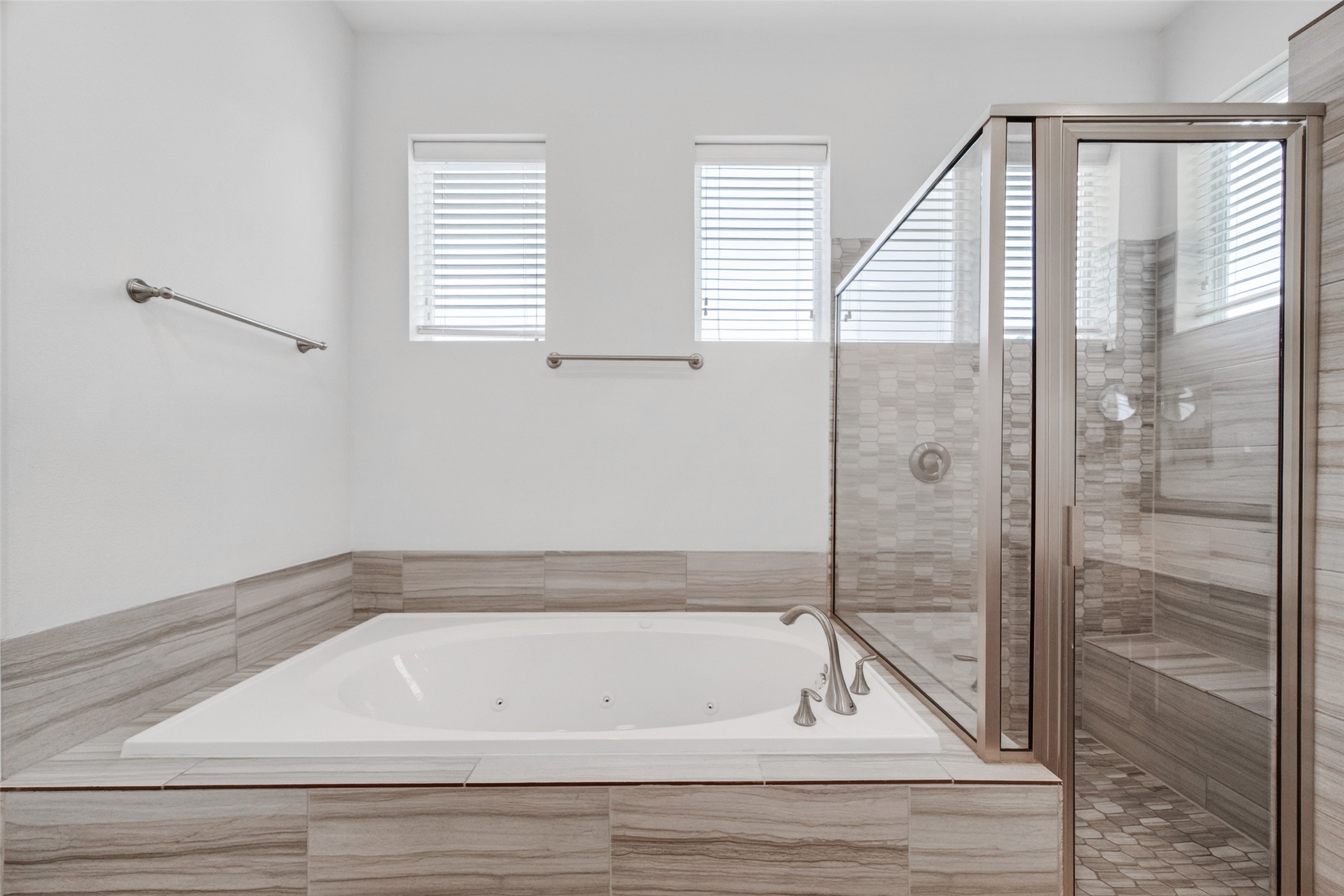 1202 Cedarpost Tree Springs Place Houston, TX 77055 - Photo 27 of 45 a bathroom with a bathtub and shower