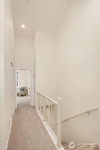 a view of hallway with livingroom