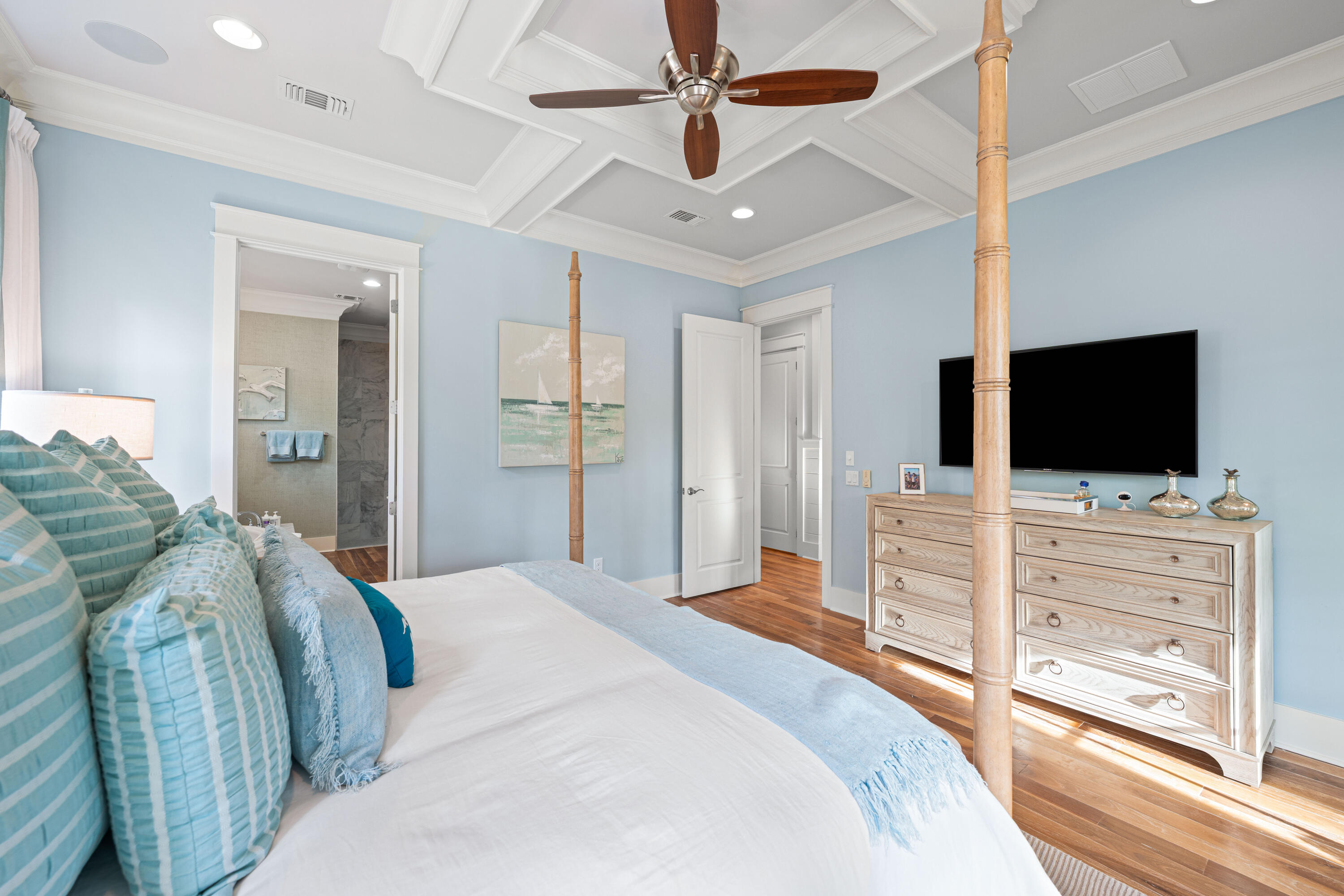 655 East Royal Fern Way Santa Rosa Beach, FL 32459 - Photo 20 of 75 a bedroom with a bed and a flat screen tv