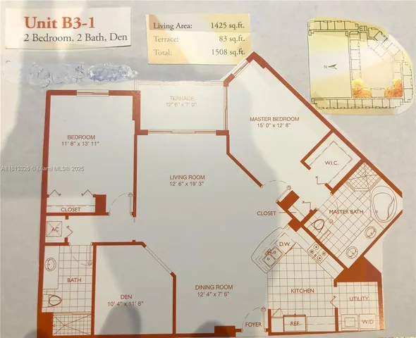 a view of a hallway with a picture of a room