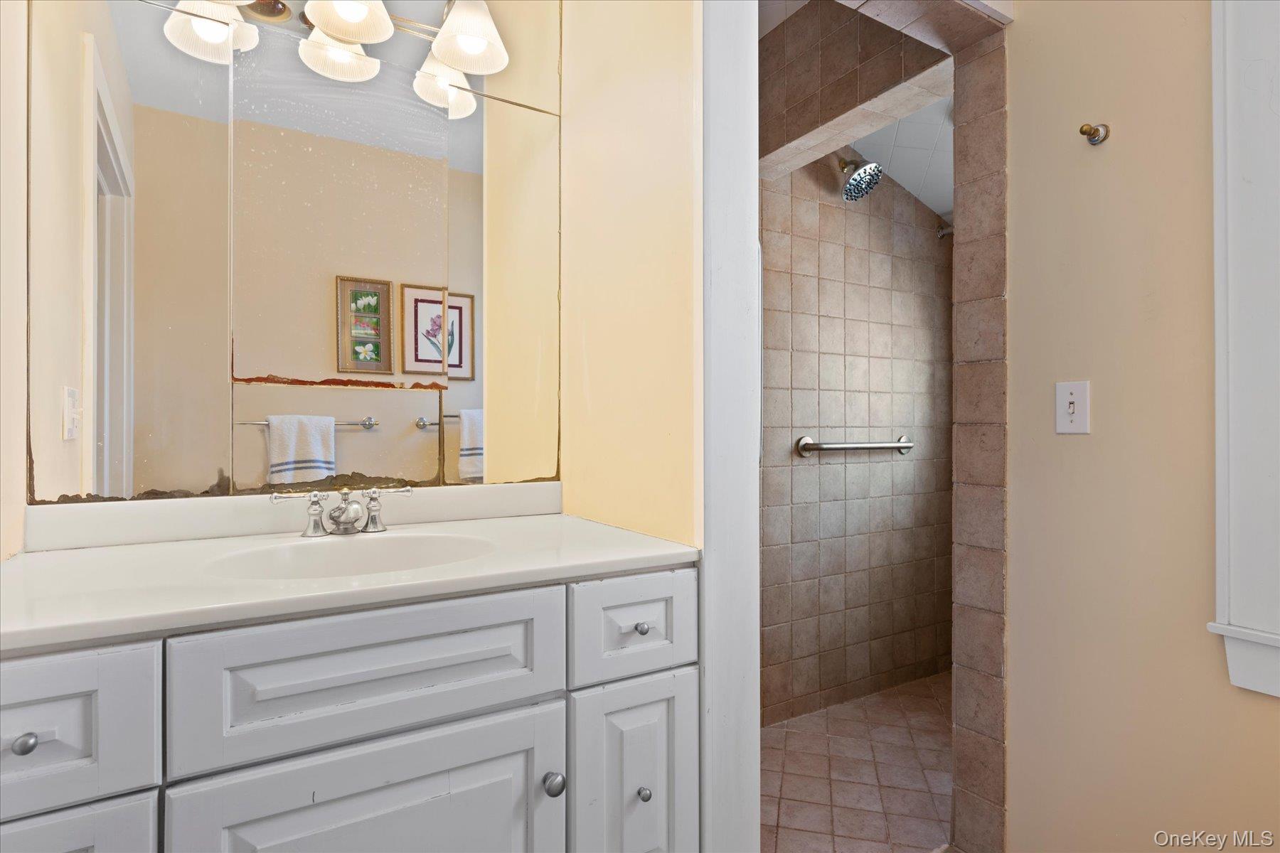 11 Shinnecock Road Quogue, NY 11959 - Photo 29 of 50 a bathroom with a sink and a mirror