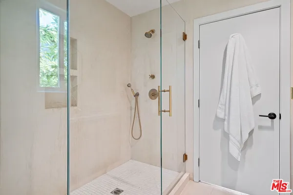 a bathroom with a shower