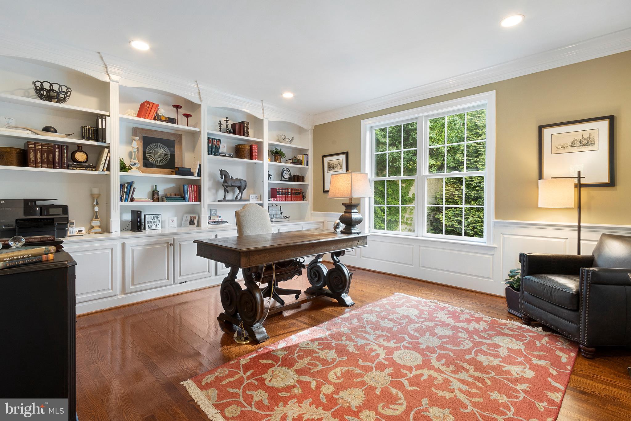 718 North Valley Road Paoli, PA 19301 - Photo 9 of 44 Home Office w/built in bookcases & wainscoting