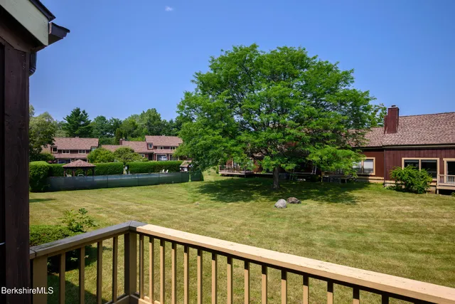 a view of lake from a balcony