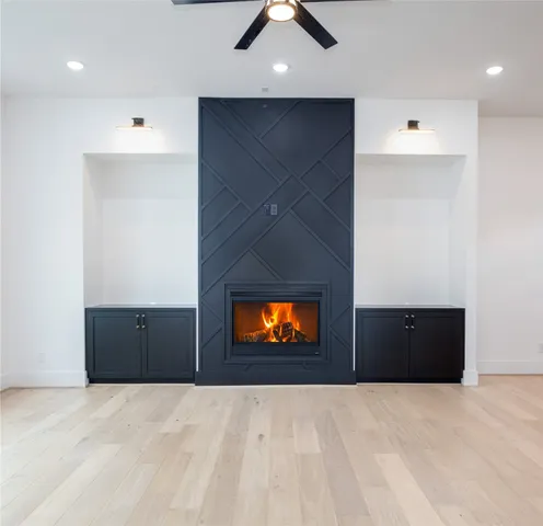 a view of a hallway with a wooden space