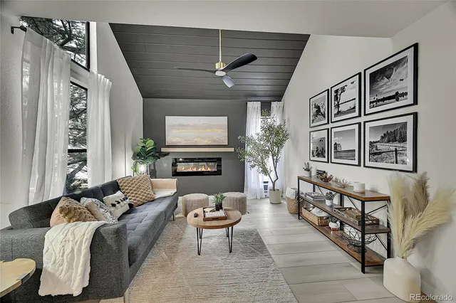 a living room with furniture