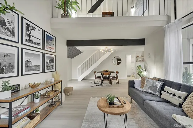 a living room with furniture