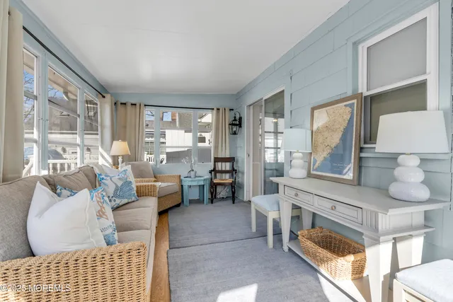 a living room with furniture