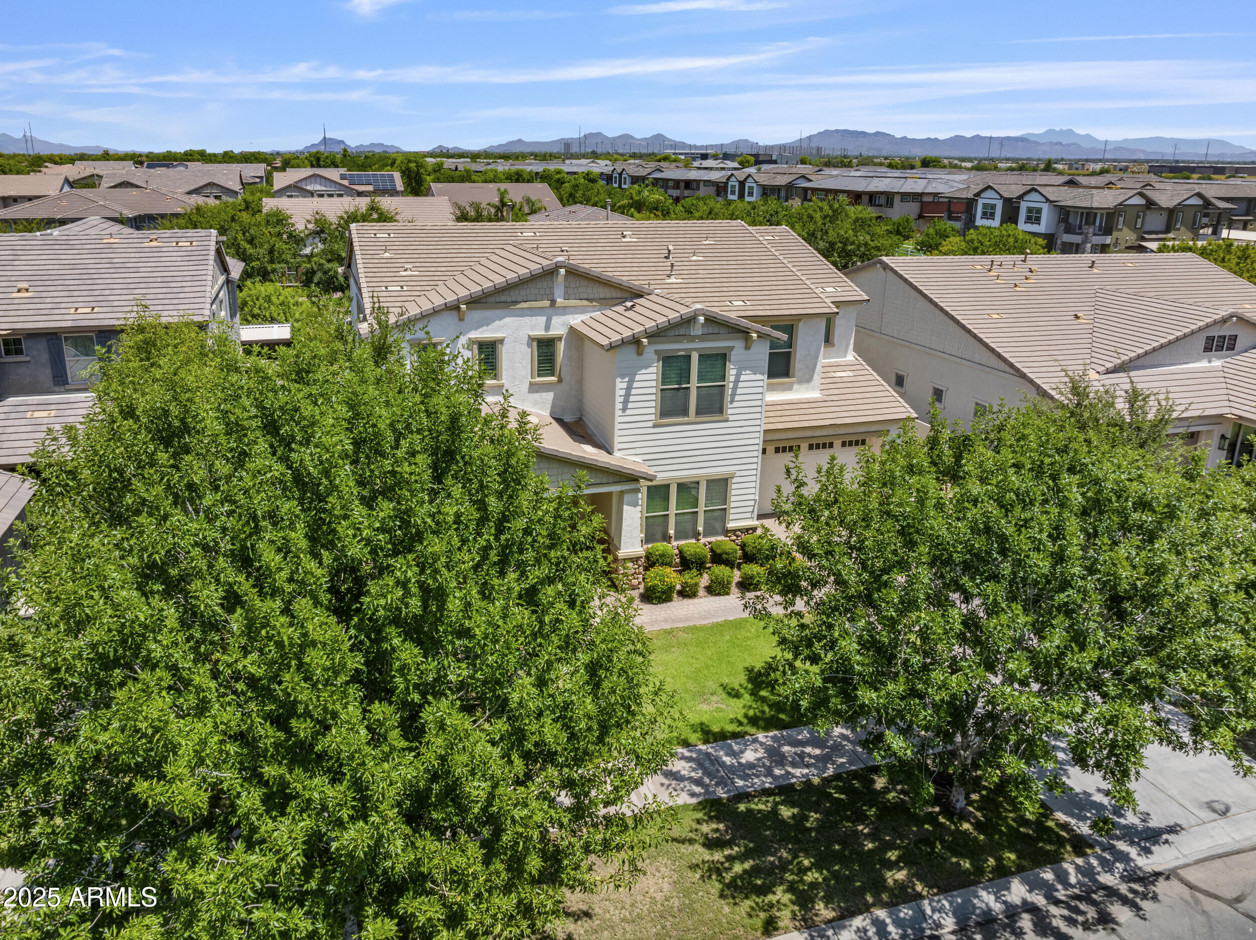 4292 East Morrison Ranch Parkway Gilbert, AZ 85296 - Photo 51 of 55 an aerial view of a house with a garden