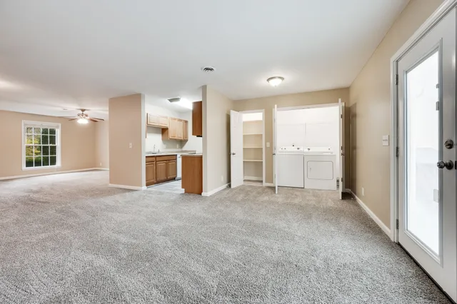 an empty room with a natural light