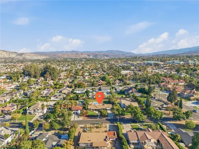 an aerial view of multiple house